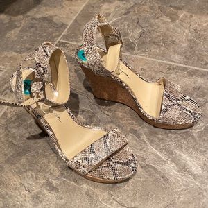 snake skin print high heels